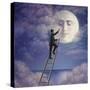 Man with Moon-Dan Craig-Stretched Canvas