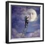 Man with Moon-Dan Craig-Framed Giclee Print