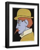 Man with Moustache, Profile-Henri Gaudier-Brzeska-Framed Premium Giclee Print