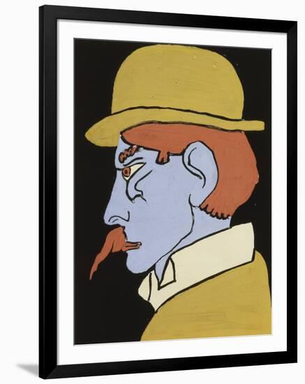 Man with Moustache, Profile-Henri Gaudier-Brzeska-Framed Giclee Print