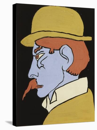 Man with Moustache, Profile-Henri Gaudier-Brzeska-Stretched Canvas