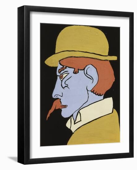 Man with Moustache, Profile-Henri Gaudier-Brzeska-Framed Giclee Print