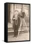 Man with Old Camera-null-Framed Stretched Canvas