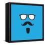 Man with Old Style Mustache, Beard & Sunglasses Vector-smarnad-Framed Stretched Canvas