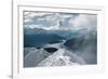 Man with Open Arms at Roy's Peak Iconic Lookout in Winter Season. Wanaka, New Zealand-Andres Jacobi-Framed Photographic Print