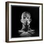 Man with Patterns of Light Covering Face and Shoulders in Air Force Study in Making Flight Helmets-Ralph Morse-Framed Photographic Print