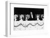 Man with Row of Seated Puppets-null-Framed Photo