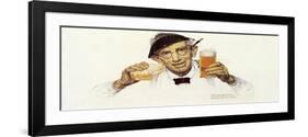 Man with Sandwich and Glass of Beer-Norman Rockwell-Framed Giclee Print