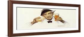 Man with Sandwich and Glass of Beer-Norman Rockwell-Framed Giclee Print