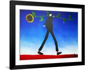 Man with Sunflower-Mackenzie Thorpe-Framed Art Print