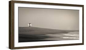 Man with Surfboard Standing on the Beach and Watching the Waves in Plage Des Casernes, France-Axel Brunst-Framed Photographic Print