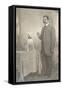 Man with Terrier-null-Framed Stretched Canvas