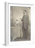 Man with Terrier-null-Framed Art Print