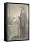 Man with Terrier-null-Framed Stretched Canvas