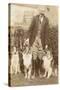 Man with Three Dogs in a Garden-null-Stretched Canvas