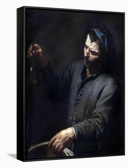 Man with Urine Bottle in His Hand-Antonio Zanchi-Framed Stretched Canvas