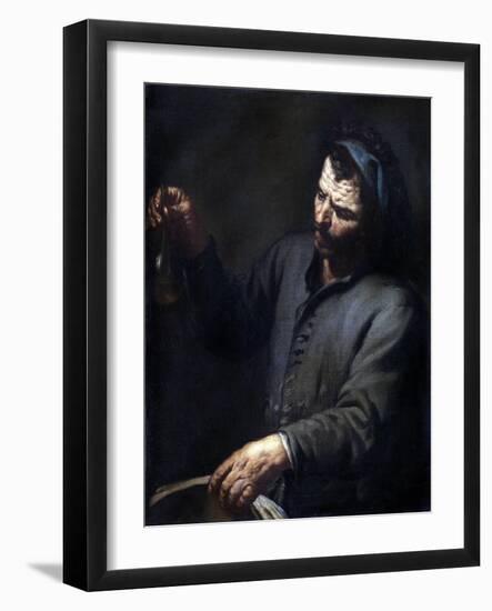 Man with Urine Bottle in His Hand-Antonio Zanchi-Framed Art Print