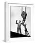 Man Working as a Rigger During Building of a Ship-George Strock-Framed Photographic Print