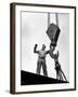 Man Working as a Rigger During Building of a Ship-George Strock-Framed Photographic Print