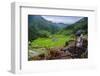 Man Working in the Batad Rice Terraces, Part of the UNESCO World Heritage Site of Banaue, Luzon-Michael Runkel-Framed Photographic Print