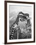 Man Working on Skeleton of a Tyrannosaurus at the American Museum of Natural History-Hansel Mieth-Framed Photographic Print