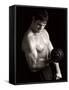 Man Working Out with Hand Wieghts, New York, New York, USA-Chris Trotman-Framed Stretched Canvas