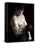 Man Working Out with Hand Wieghts, New York, New York, USA-Chris Trotman-Framed Stretched Canvas