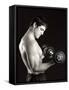 Man Working Out with Hand Wieghts, New York, New York, USA-Chris Trotman-Framed Stretched Canvas