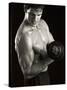 Man Working Out with Hand Wieghts, New York, New York, USA-Chris Trotman-Stretched Canvas