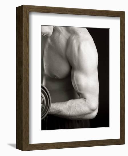 Man Working Out with Hand Wieghts, New York, New York, USA-Chris Trotman-Framed Premium Photographic Print