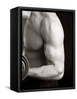 Man Working Out with Hand Wieghts, New York, New York, USA-Chris Trotman-Framed Stretched Canvas