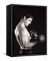 Man Working Out with Hand Wieghts, New York, New York, USA-Chris Trotman-Framed Stretched Canvas