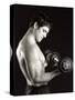 Man Working Out with Hand Wieghts, New York, New York, USA-Chris Trotman-Stretched Canvas