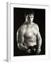 Man Working Out with Hand Wieghts, New York, New York, USA-Chris Trotman-Framed Photographic Print