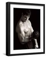 Man Working Out with Hand Wieghts, New York, New York, USA-Chris Trotman-Framed Photographic Print