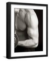 Man Working Out with Hand Wieghts, New York, New York, USA-Chris Trotman-Framed Photographic Print