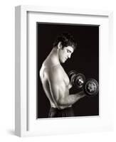 Man Working Out with Hand Wieghts, New York, New York, USA-Chris Trotman-Framed Photographic Print