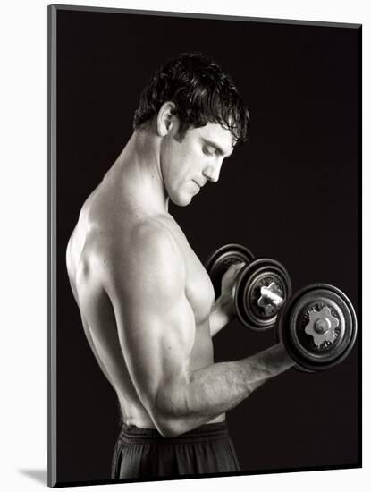 Man Working Out with Hand Wieghts, New York, New York, USA-Chris Trotman-Mounted Photographic Print