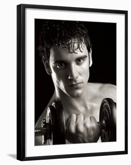 Man Working Out with Hand Wieghts, New York, New York, USA-Chris Trotman-Framed Photographic Print