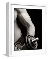 Man Working Out with Hand Wieghts, New York, New York, USA-Chris Trotman-Framed Photographic Print