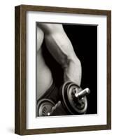 Man Working Out with Hand Wieghts, New York, New York, USA-Chris Trotman-Framed Photographic Print