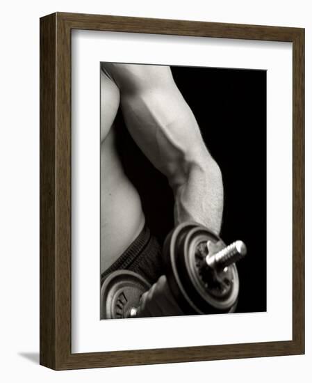 Man Working Out with Hand Wieghts, New York, New York, USA-Chris Trotman-Framed Photographic Print