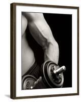 Man Working Out with Hand Wieghts, New York, New York, USA-Chris Trotman-Framed Photographic Print