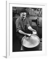 Man Working with Molded Plastics at Barton Molding Co-Hansel Mieth-Framed Premium Photographic Print