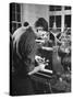 Man Working with Molded Plastics at Barton Molding Co-Hansel Mieth-Stretched Canvas