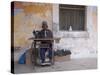 Man Works His Sewing Machine on Ibo Island, Part of the Quirimbas Archipelago, Mozambique-Julian Love-Stretched Canvas