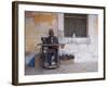 Man Works His Sewing Machine on Ibo Island, Part of the Quirimbas Archipelago, Mozambique-Julian Love-Framed Photographic Print