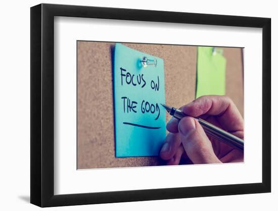 Man Writing A Motivational Message on A Board-Gajus-Framed Photographic Print