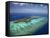 Mana Island and Coral Reef, Mamanuca Islands, Fiji-David Wall-Framed Stretched Canvas