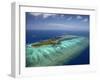 Mana Island and Coral Reef, Mamanuca Islands, Fiji-David Wall-Framed Premium Photographic Print
